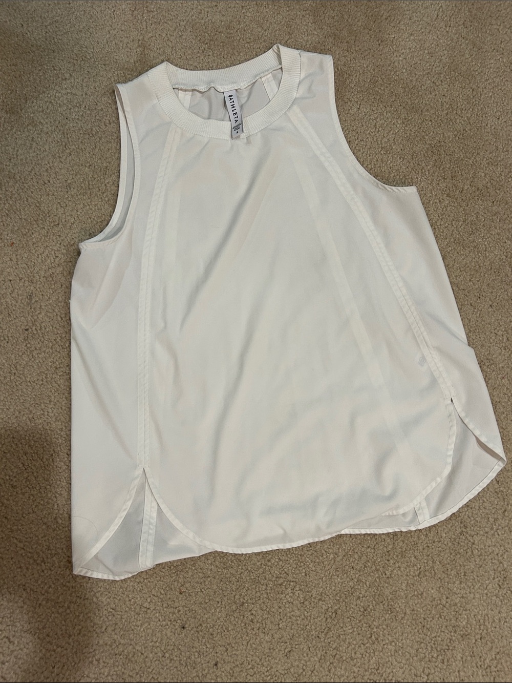 ATHLETA Casual White Sleeveless Athletic Tank